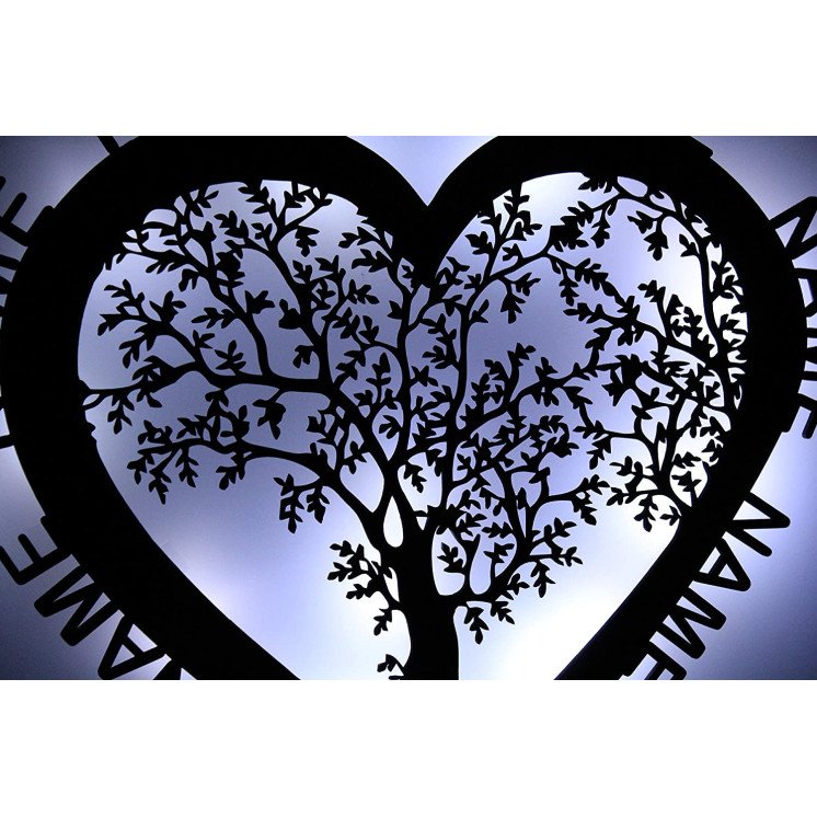 Herz Liebesbaum LED mit bis zu 6 Namen oder Datum Lasergravur Geschenke