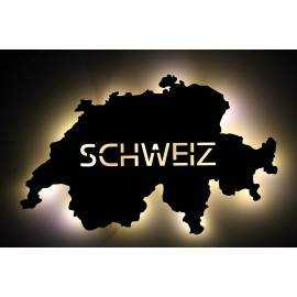 Swiss personalisiert mit Wunschtext Switzerland Lasergravur LED Schlummerlicht