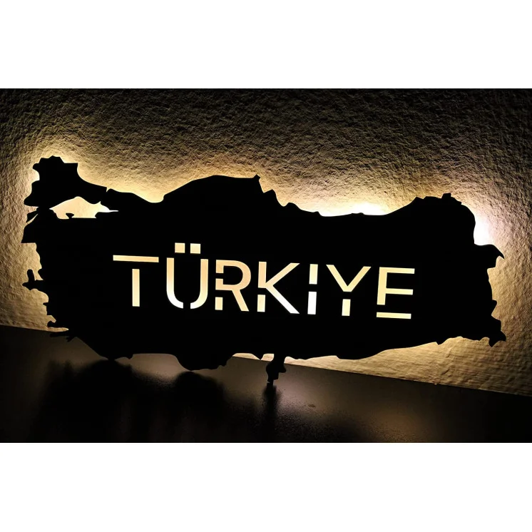 Türkei personalisiert mit Wunschtext Turkey Türkiye Lasergravur LED Schlummerlicht