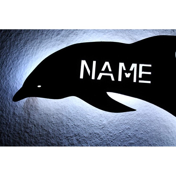Delfin Schlummerlicht Nachtlicht Delfine Spielzeug Tier LED Deko ,personalisiert mit Wunsch Namen