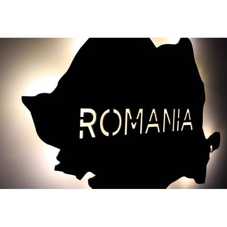 Rumänien personalisiert mit Wunschtext România Lasergravur Romania LED Schlummerlicht für Schlafzimmer Wohnzimmer Geschenk