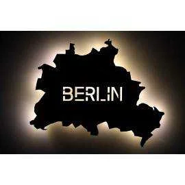 Led "Berlin" personalisiert mit Wunschtext Lasergravur Schlummerlicht für Schlafzimmer Wohnzimmer Geschenk