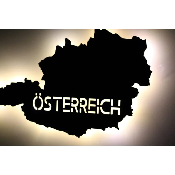"Österreich" personalisiert mit Wunschtext Lasergravur Austria Led Schlummerlicht für Schlafzimmer Wohnzimmer Geschenk