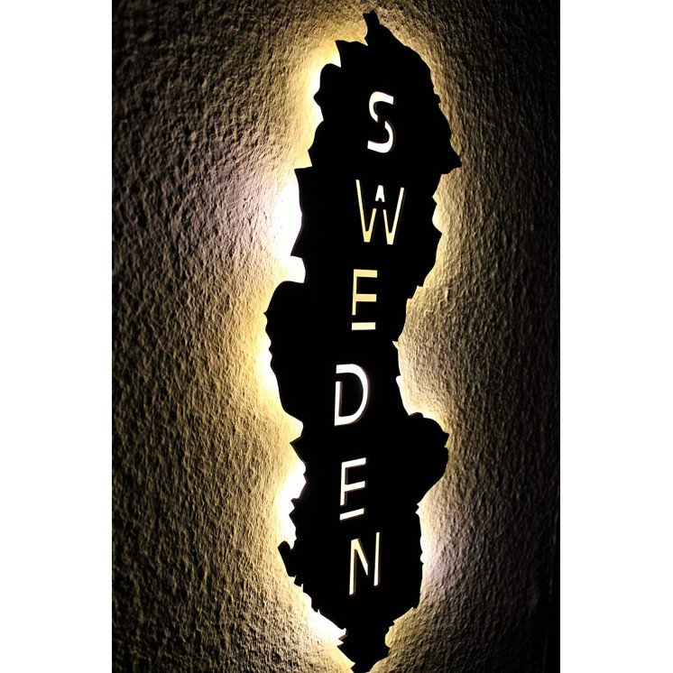 Schweden personalisiert mit Wunschtext Sweden Lasergravur Led Schlummerlicht für Schlafzimmer Wohnzimmer Geschenk