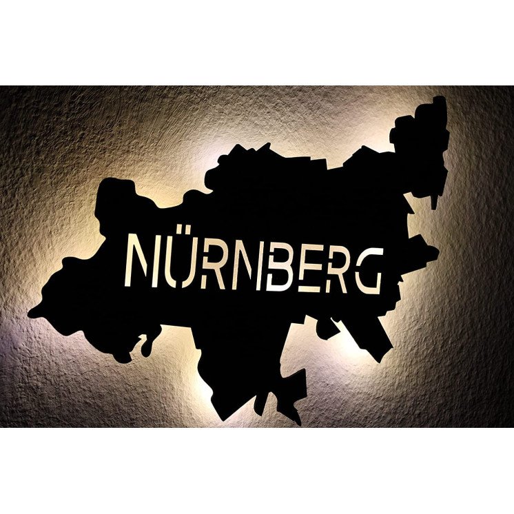 Led "Nürnberg" personalisiert mit Wunschtext Lasergravur Schlummerlicht für Schlafzimmer Wohnzimmer Geschenk