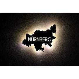 Led "Nürnberg" personalisiert mit Wunschtext Lasergravur Schlummerlicht für Schlafzimmer Wohnzimmer Geschenk