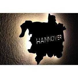 Led "Hannover" personalisiert mit Wunschtext Lasergravur Schlummerlicht für Schlafzimmer Wohnzimmer Geschenk