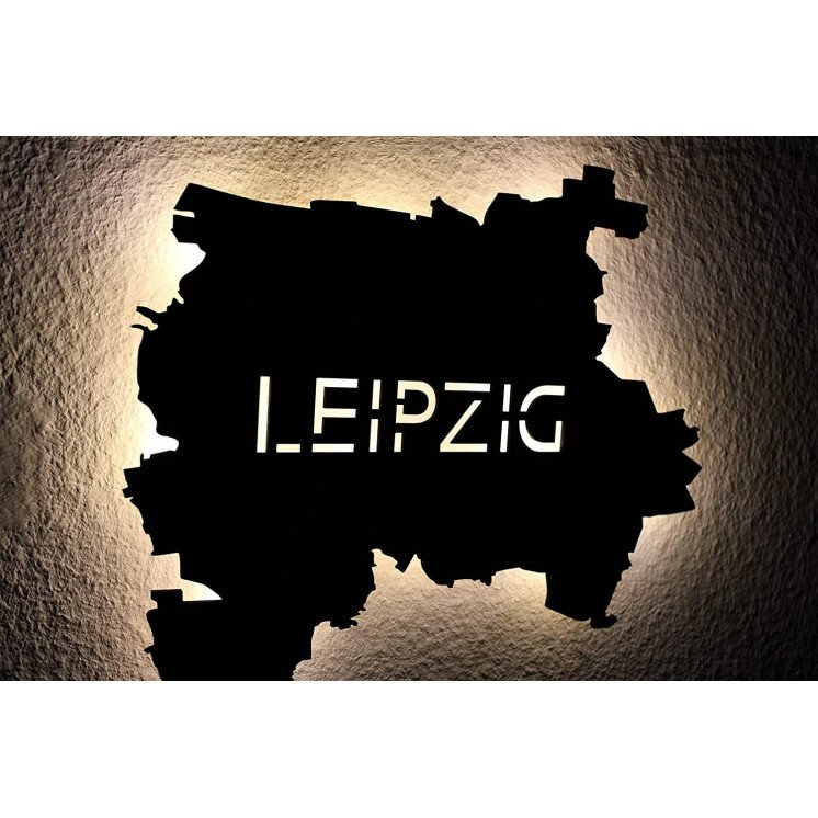 Led "Leipzig" personalisiert mit Wunschtext Lasergravur Schlummerlicht für Schlafzimmer Wohnzimmer Geschenk