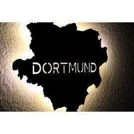 Led "Dortmund" personalisiert mit Wunschtext Lasergravur Schlummerlicht für Schlafzimmer Wohnzimmer Geschenk