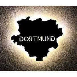 Led "Dortmund" personalisiert mit Wunschtext Lasergravur Schlummerlicht für Schlafzimmer Wohnzimmer Geschenk