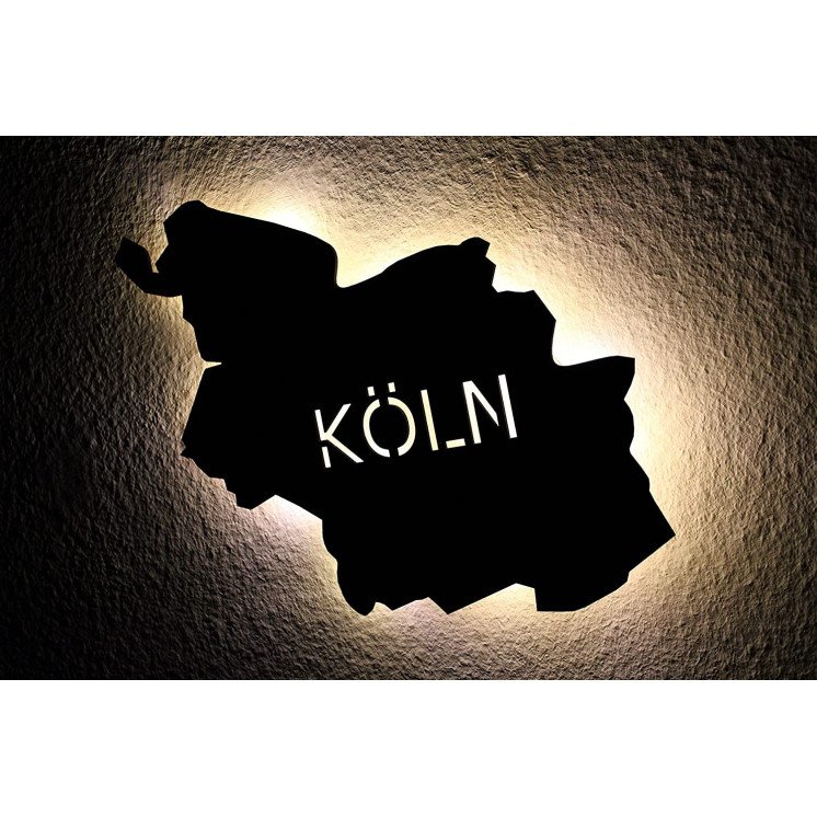 Led "Köln" personalisiert mit Wunschtext Lasergravur Schlummerlicht für Schlafzimmer Wohnzimmer Geschenk