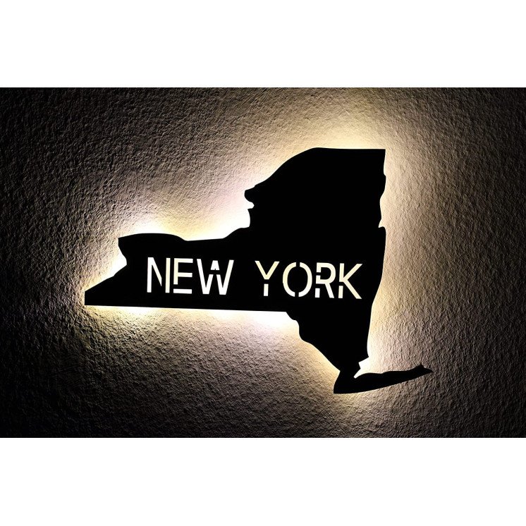 Led "New York" personalisiert mit Wunschtext Lasergravur Schlummerlicht für Schlafzimmer Wohnzimmer Geschenk