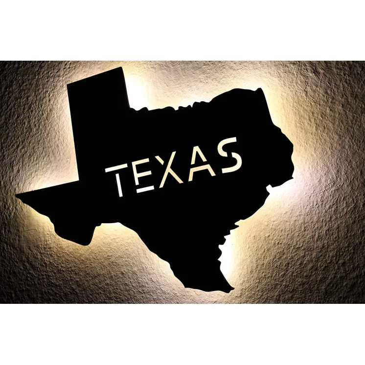 Led "Texas" personalisiert mit Wunschtext Lasergravur Schlummerlicht für Schlafzimmer Wohnzimmer Geschenk