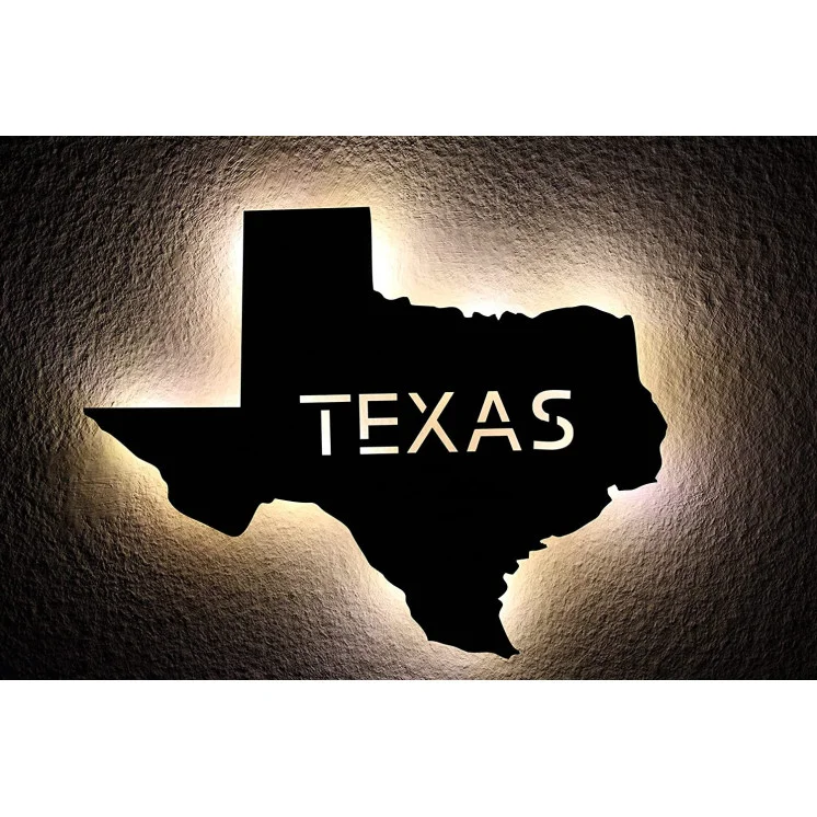 Led "Texas" personalisiert mit Wunschtext Lasergravur Schlummerlicht für Schlafzimmer Wohnzimmer Geschenk