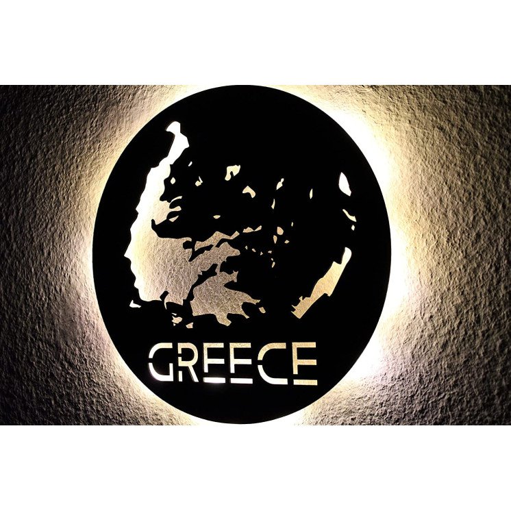 Led "Griechenland" personalisiert mit Wunschtext Lasergravur Schlummerlicht für Schlafzimmer Wohnzimmer Geschenk
