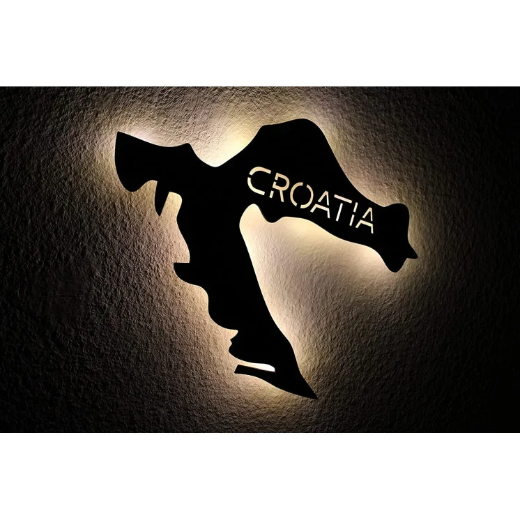 "Kroatien" personalisiert mit Wunschtext Croatia Lasergravur Led Schlummerlicht für Schlafzimmer Wohnzimmer Geschenk