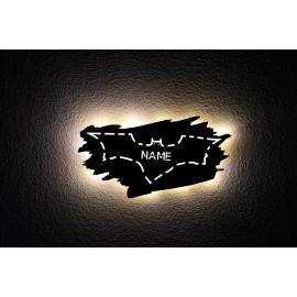 LED Deko Fledermaus, personalisiert mit Wunsch Namen Lasergravur Schlummerlicht Nachtlicht Abendlicht B4