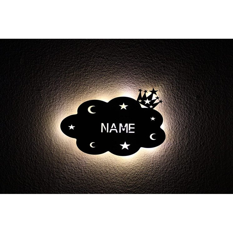 LED Wolke Cloud Schlummerlicht mit Wunschname personalisierte Nachtlicht Lasergravur für Kinderzimmer Schlafzimmer
