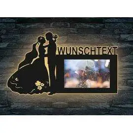 Schlummerlicht Brautpaar personalisierte Bilderrahmen 10x15 cm Wunschname Liebesbeweis