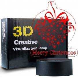 3D Illusion Weihnachtszapfen Lampe Nachtlicht Tischlampe 16 Farben USB