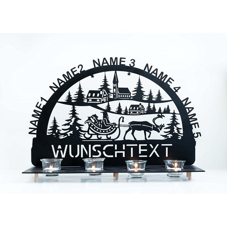 Weihnachten Teelichthalter Hand-Made Weihnachtsdekoration Schwibbogen personalisierte