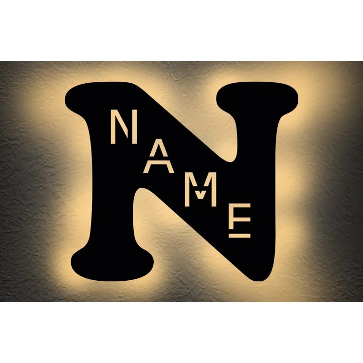 LED Buchstabe personalisierte Name auf Ihrem Anfangsbuchstaben Lasergravur aus Holz
