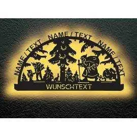 Weihnachten Lasergravur personalisiert mit bis zu 5 Namen Weihnachtsmann und Weihnachtsbaum