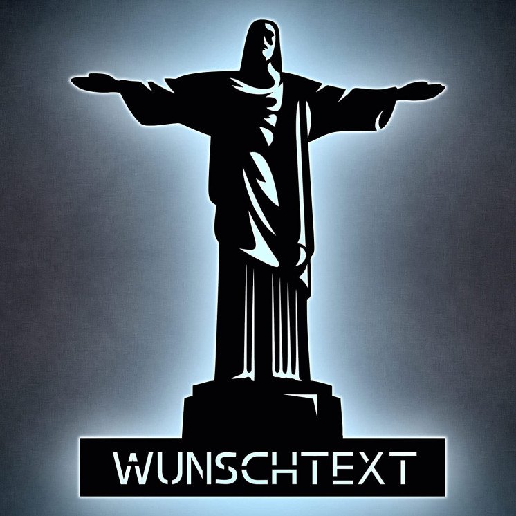 Cristo Redentor von Rio de Janeiro - Schlummerlicht LED, Christusstatue personalisiert mit Wunschtext Lasergravur Nachtlicht