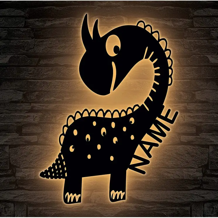 Dino Spielzeug Tier LED ,Dinosaurier personalisiert mit Wunsch Namen Lasergravur