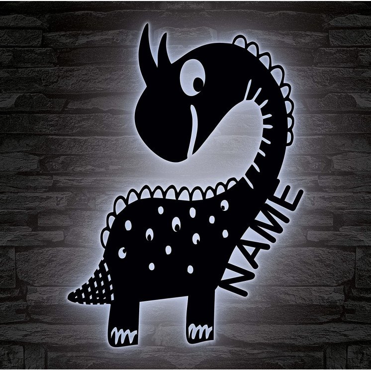Dino Spielzeug Tier LED ,Dinosaurier personalisiert mit Wunsch Namen Lasergravur