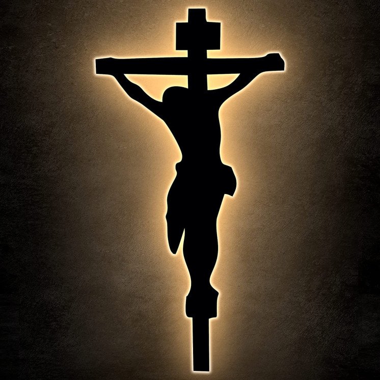 gekreuzigten Jesus Christus - Gekreuzigter Christus Schlummerlicht LED, Christusstatue Lasergravur Nachtlicht Geschenk