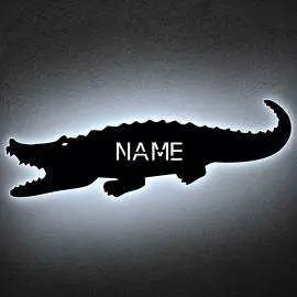 Krokodil Tier LED ,Spielzeug Alligator personalisiert mit Wunsch Namen Lasergravur