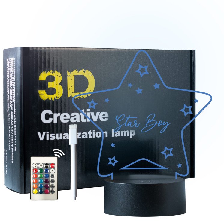 Acryl-Tafel trocken abwischbar, leuchtende transparente Notiztafel, LED-Lichttafel (Star)