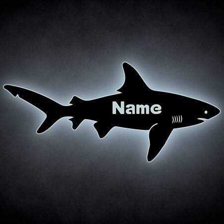 Hai LED Deko Schlummerlicht Nachtlicht Haifisch Wandlicht Wandlampe personalisiert mit Wunsch Name