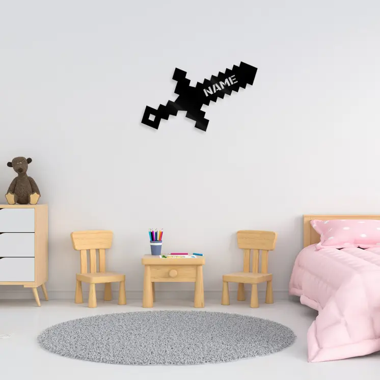 Led Pixelschwert personalisierbares Geschenk für Jungen - Pixel Wand Deko