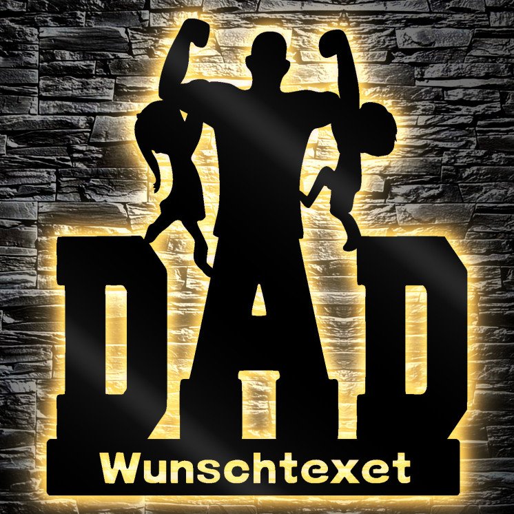 DAD Papa Led Wand-Lampe beleuchtet Vatertag Geschenk