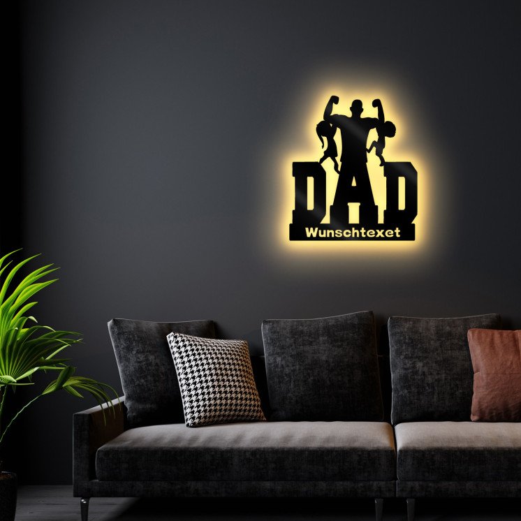 DAD Papa Led Wand-Lampe beleuchtet Vatertag Geschenk