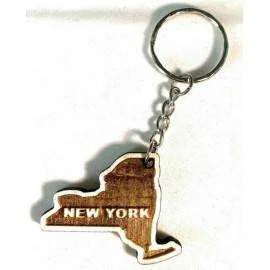 Schlüsselanhänger aus Holz 'NEW YORK' graviert ca. 4cm x 3cm