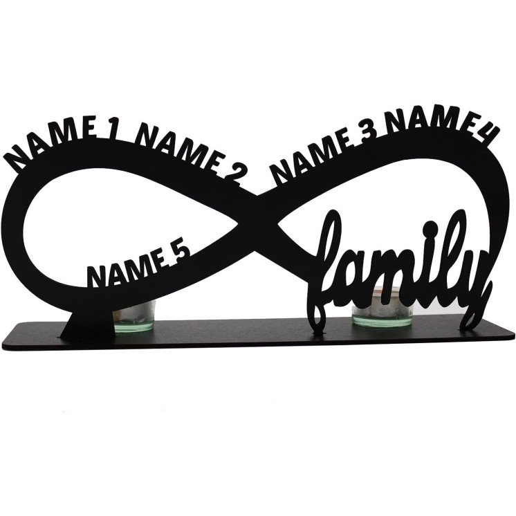 Familie mit Unendlichkeitszeichen personalisiert mit Wunschtext zum Hochzeitgeschenk oder Geburtstag In 7 verschiedenen