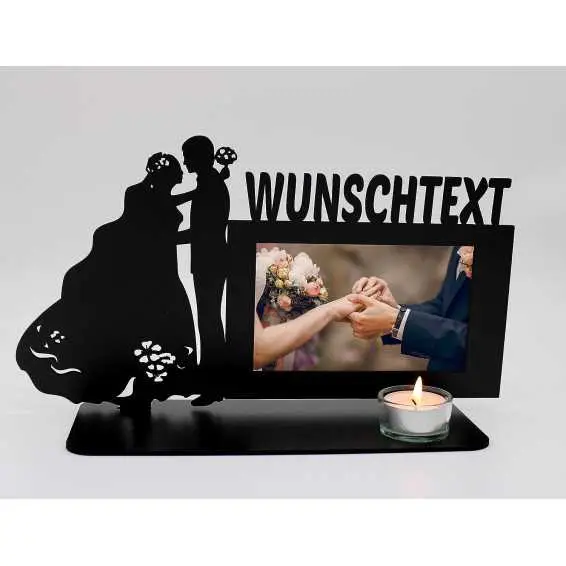 Fotorahmen für Ehepaare personalisiert mit Wunschtext zum Hochzeitgeschenk oder Geburtstag In 7 verschiedenen