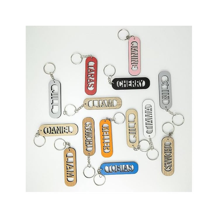 Schlüsselanhänger Name aus MDF Holz - 13 Farben - personalisierte