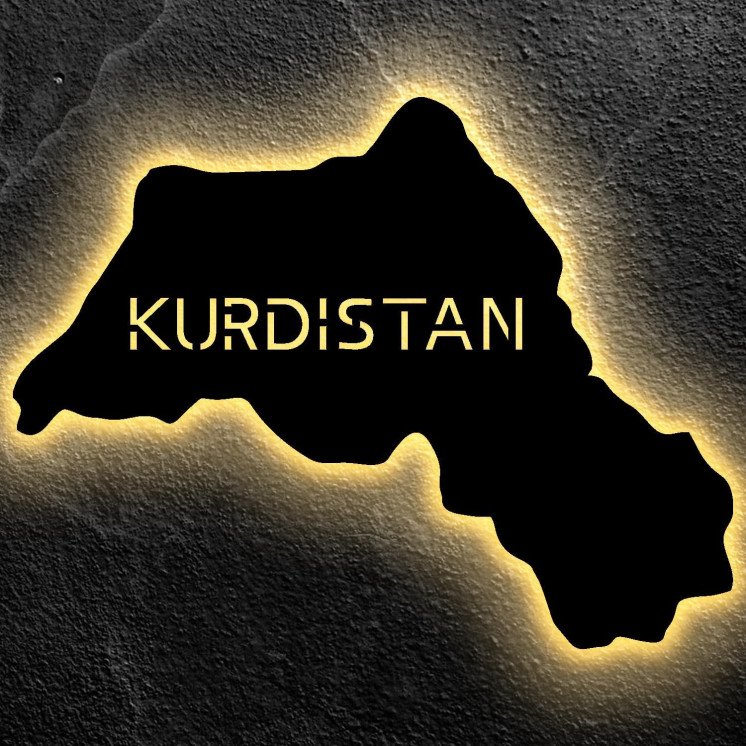 "Kurdistan" personalisiert mit Wunschtext کوردستان Lasergravur Led Schlummerlicht für Schlafzimmer Wohnzimmer Geschenk