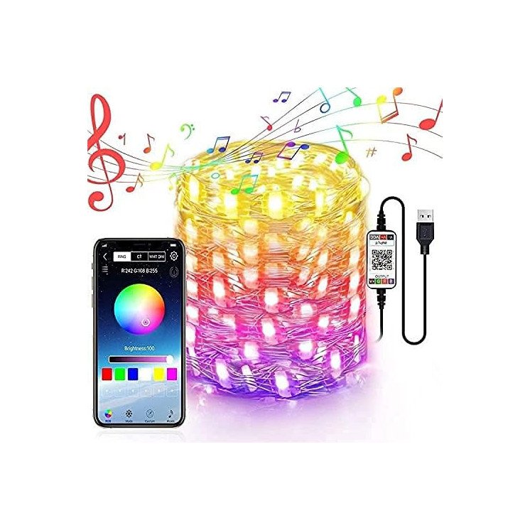 LEON - FOLIEN Herzen Love RGB Farbwechsel Eheringe Hochzeitsgeschenk - Mit 16 LED Farben USB App Bedienung/Musikgesteuert -