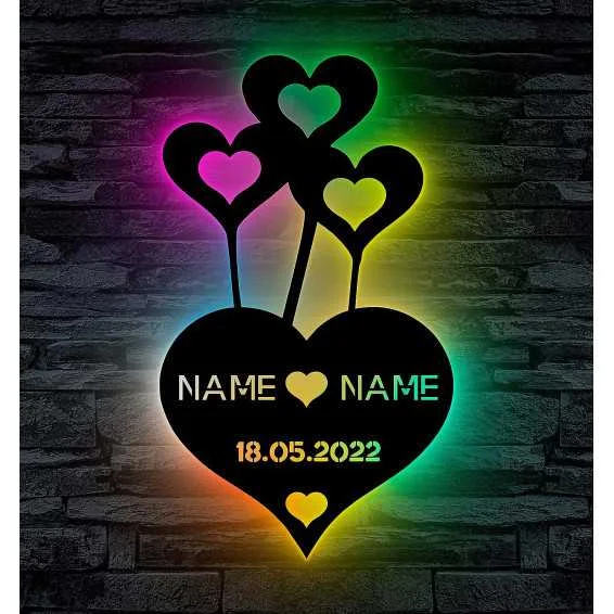 LEON - FOLIEN Love RGB Farbwechsel Valentinstags Liebesbeweis - Mit 16 LED Farben USB App Bedienung/Musikgesteuert -