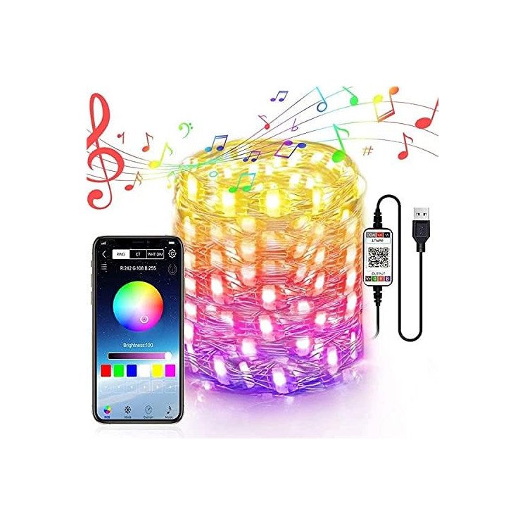 Lebensbaum RGB Farbwechsel - Familienbaum - Mit 16 LED Farben USB App Bedienung/Musikgesteuert - personalisiert mit Wunschnamen