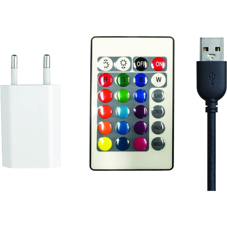 Lebensbaum RGB Farbwechsel - Familienbaum - Mit 16 LED Farben USB App Bedienung/Musikgesteuert - personalisiert mit Wunschnamen