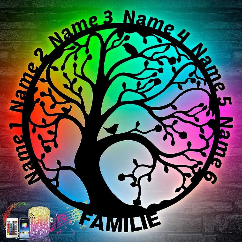Familienbaum RGB Farbwechsel - Lebensbaum - Mit 16 LED Farben USB