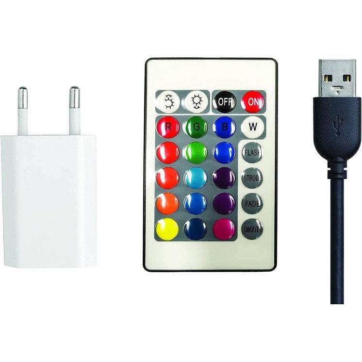 LED - RGB Farbwechsel - Family bis 5 Namen Unendlichkeitszeichen mit 16 LED Farben USB App Bedienung personalisiert mit