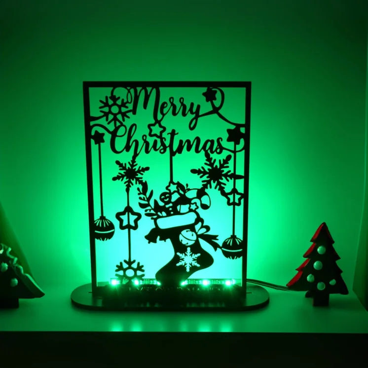 LEON FOLIEN LED RGB personalisierte Merry Christmas Weihnachten Nachtlicht Schlummerlicht Tischdeko Deko,Weihnachtsdekoration