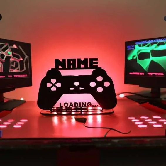 Controller Gamer Loading ... LED RGB personalisierte Merry Christmas Weihnachten Nachtlicht Schlummerlicht Tischdeko